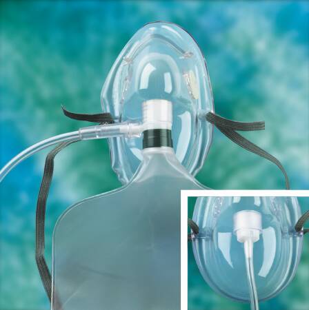 Teleflex Medical NonRebreather Oxygen Mask Under the Chin Style Adult User One Size Fits Most Adjustable Elastic Head Strap - 1059