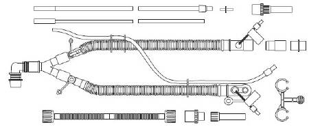 Teleflex Medical Ventilator Circuit Corrugated Tube 60 Inch Tube Dual Limb Pediatric - 780-21