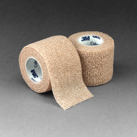 3M Coban Cohesive Bandage 2 Inch X 5 Yard Standard Compression Self-adherent Closure Tan NonSterile - 1582