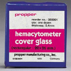 Propper Manufacturing - Hemacytometer Cover Glass Rectangle 20 X 26 mm - 08000100