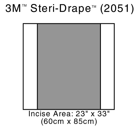 3M Steri-Drape 2 - Surgical Drape Incise Drape 23 W X 33 L Inch Sterile - 2051