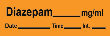 Precision Dynamics TimeMed Pre-Printed Label Timemed Anesthesia Label Diazepam Orange 1-1/2 X 1/2 Inch - AN-3