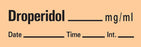Precision Dynamics TimeMed Pre-Printed Label Timemed Anesthesia Label Droperidol Salmon 1-1/2 X 1/2 Inch - AN-4