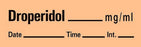 Timemed - Drug Label Anesthesia Label Tape Droperidol_mg/mL Date_Time_int Salmon 1/2 X 1-1/2 Inch - AN-4