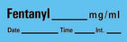 Precision Dynamics TimeMed Pre-Printed Label Timemed Anesthesia Label Fentanyl Blue 1-1/2 X 1/2 Inch - AN-7