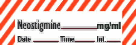 Timemed - Drug Label Anesthesia Label Tape Neostigmine mg/mL Date_Time_Int_ Red / White 1/2 X 1-1/2 Inch - ANS-15