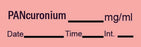 Precision Dynamics TimeMed Pre-Printed Label Timemed Anesthesia Label PANcuronium Fluorescent Red 1-1/2 X 1/2 Inch - AN-18