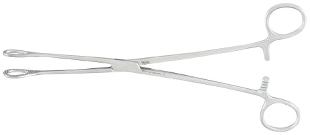 Miltex - Sponge Forceps Foerster 7 Inch Length OR Grade German Stainless Steel NonSterile Ratchet Lock Finger Ring Handle Straight Serrated Tip - 7-604