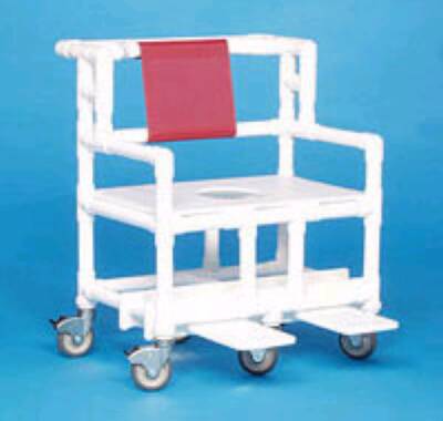 IPU IPU Bariatric Shower Chair ipu Fixed Arm PVC Frame Mesh Back 21-1/2 Inch Height - BSC660