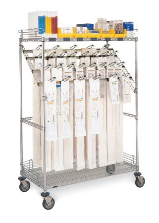 Intermetro Industries Catheter Procedure Cart Metal 24 X 48 X 69 Inch 2 Shelves Silver - CPC55EC