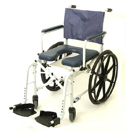 Invacare Mariner Commode / Shower Chair Swing Arm Aluminum Frame With Backrest 22-3/4 Inch Height - 6895