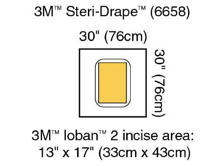 3M Steri-Drape - Surgical Drape Large Pouch with Incise Film 30 W X 30 L Inch Sterile - 6658
