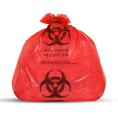 Medegen Medical Products - Biohazard Waste Bag 7 to 10 gal. Red Bag Polyethylene 23 X 23 Inch - 116