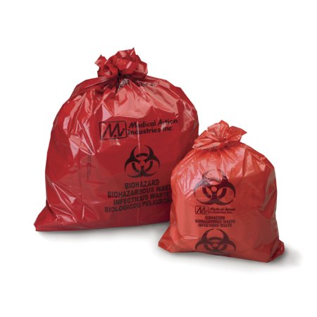Medegen Medical Products - Biohazard Waste Bag 44 gal. Red Bag Polyethylene 38 X 45 Inch - 172M