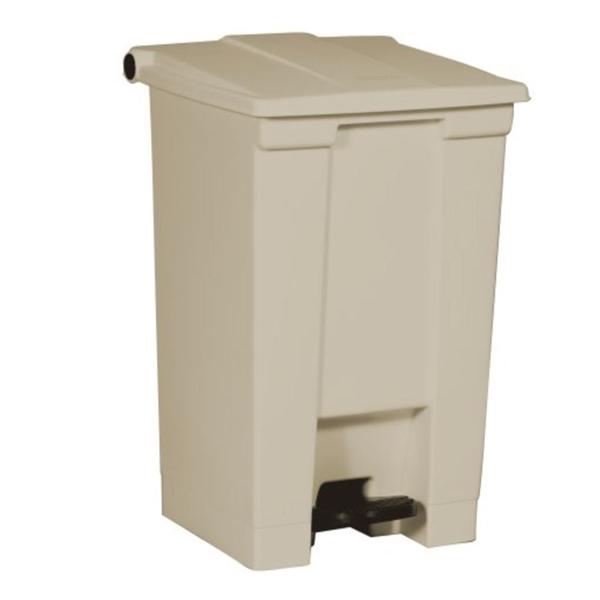 Rubbermaid Can Trash Plastic 12Gal Step-On Pedal Integrated Lid Beige Rectangle Ea - FG614400BEIG