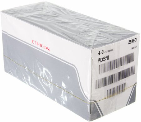 PDS II - Suture with Needle Absorbable Uncoated Clear Suture Monofilament Polydioxanone Size 4 - 0 18 Inch Suture 1-Needle 16 mm Length 3/8 Circle Precision Cosmetic - Conventional Cutting PRIME Needle - Z845G