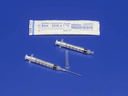 Monoject - Syringe with Hypodermic Needle 3 mL 21 Gauge 1 Inch Regular Wall NonSafety - 1180321100