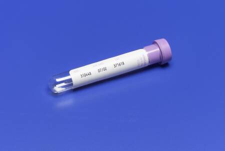Cardinal Monoject Venous Blood Collection Tube Hematology K3 EDTA Additive 10.2 X 50 mm 2 mL Lavender Conventional Closure Glass Tube - 8881311149