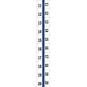 Tabbies Numerical Exhibit Index Tabs, Blue Color Edge - 1/2" in, - 5 packs per Box