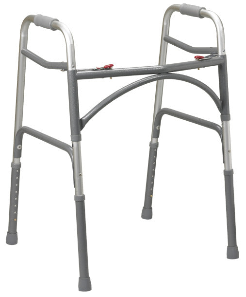 Drive Medical Bariatric Aluminum Folding Walker- Two Button