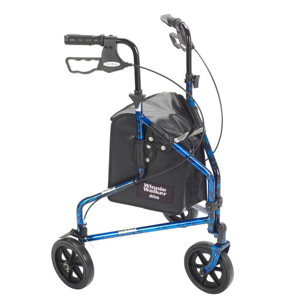 Drive Medical Deluxe 3 Wheel Aluminum Rollator, 7.5" Casters