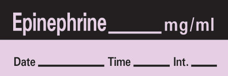 Precision Dynamics TimeMed Pre-Printed Label Timemed Anesthesia Label Epinephrine Violet 1-1/2 X 1/2 Inch - AN-6