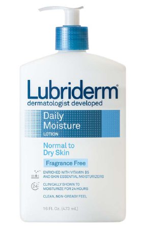 Johnson & Johnson Consumer Lubriderm Hand and Body Moisturizer 16 oz. Pump Bottle Unscented Lotion CHG Compatible - 52800483231