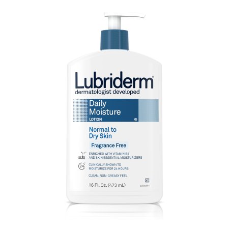 Lubriderm - Hand and Body Moisturizer 16 oz. Pump Bottle Unscented Lotion CHG Compatible - 00052800483231
