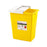 SharpSafety - Chemotherapy Waste Container 10 H X 10-1/2 W X 7-1/4 D Inch 2 Gallon Yellow Base / White Lid Horizontal / Vertical Entry Gasketed Hinged Lid - 8982