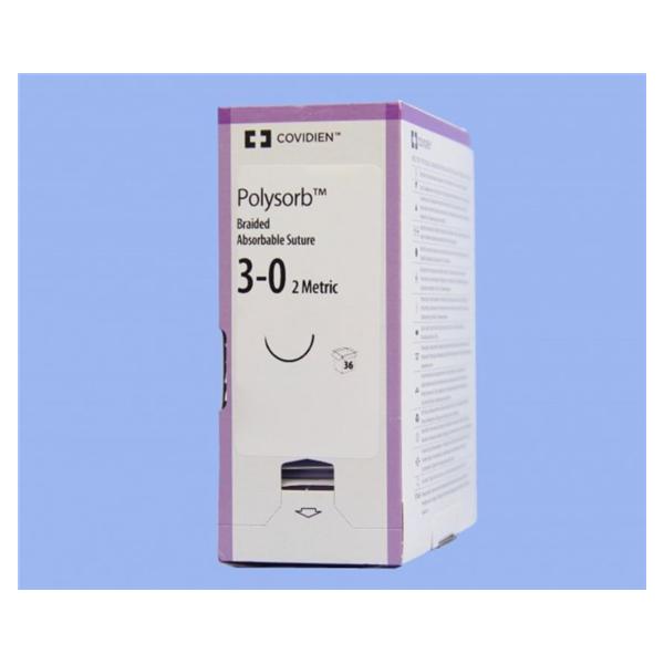 Medtronic MITG-Covidien Suture 3-0 Polyester Gs-10 Polysorb Undyed 27" Braid 36/Ca - CL868