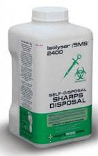 WCM Isolyser SMS Sharps Container 1-Piece 10-1/2 H X 5-1/4 W X 5 D Inch 3 Liter Translucent Vertical Entry Lid - SMS2400