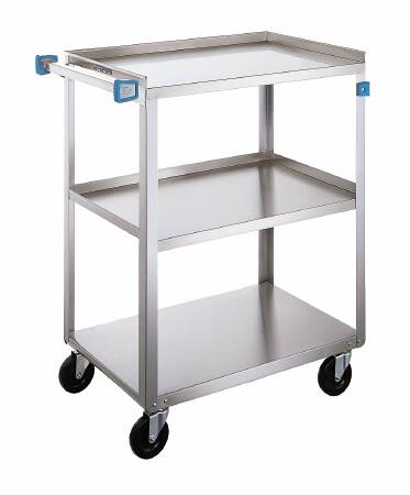 Lakeside Manufacturing Utility Cart Stainless Steel 18.375 X 30.75 X 33 Inch 3 Shelves Silver - 322