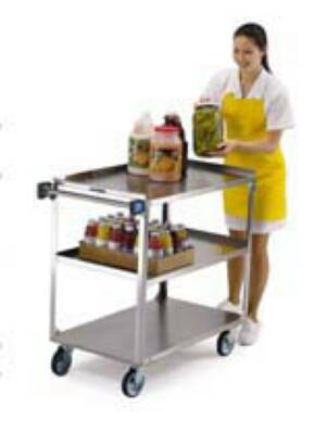 Lakeside Manufacturing Utility Cart Stainless Steel 22.375 X 39.25 X 37.25 Inch 3 Shelves Silver - 444