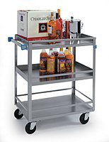 Lakeside Manufacturing Utility Cart Stainless Steel 31 X 19 X 33.75 Inch 3 Shelves Silver - 526