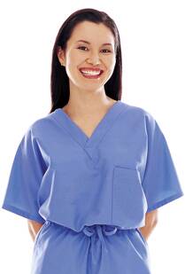 Landau Uniforms - Scrub Shirt Large Teal 2 Pockets Short Sleeve Unisex - 7502BTP