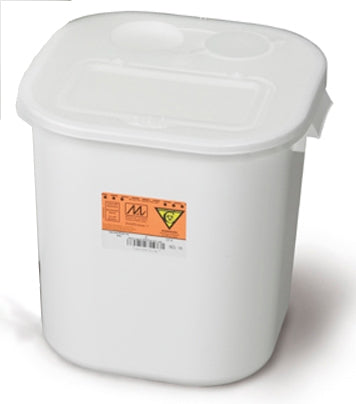 Medegen Medical Products LLC Chemotherapy Waste Container 13-3/4 X 14 X 13-3/4 Inch 8 Gallon White - 9751
