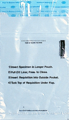 Minigrip Speci-Gard Specimen Transport Bag with Document Pouch 6 X 10 Inch Polyethylene Instructions for Use Adhesive Closure NonSterile - UF95-600