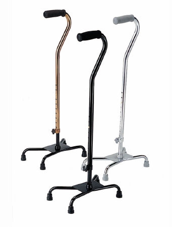 Guardian - Large Base Quad Cane Aluminum 29-1/2 to 38-1/2 Inch Height Silver - Medline - G05345S