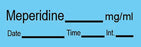 Precision Dynamics TimeMed Pre-Printed Label Timemed Anesthesia Label Mepridine Blue 1-1/2 X 1/2 Inch - AN-12