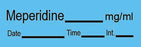 Timemed - Drug Label Anesthesia Label Tape Meperidine_mg/mL Date_Time_Int Blue 1/2 X 1-1/2 Inch - AN-12