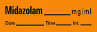 Precision Dynamics TimeMed Pre-Printed Label Timemed Anesthesia Label Midazolam Orange 1-1/2 X 1/2 Inch - AN-120