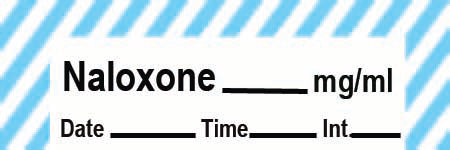 Precision Dynamics TimeMed Pre-Printed Label Timemed Anesthesia Label Naloxone Blue / White 1-1/2 X 1/2 Inch - ANS-14