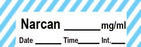 Precision Dynamics TimeMed Pre-Printed Label Timemed Anesthesia Label Narcan Light Blue / White 1-1/2 X 1/2 Inch - ANS-71