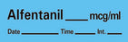 Timemed - Drug Label Anesthesia Label Altentanil_mcg/mL date_time_int_ Blue 1/2 X 1-1/2 Inch - AN-106