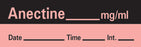 Precision Dynamics TimeMed Pre-Printed Label Timemed Anesthesia Label Anectine Fluorescent Red 1-1/2 X 1/2 Inch - AN-33