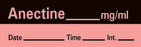 Timemed - Drug Label Anesthesia Label Tape Anectine_mg/mL Date_Time_Int Red 1/2 X 1-1/2 Inch - AN-33