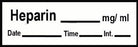 Precision Dynamics TimeMed Pre-Printed Label Timemed Anesthesia Label Heparia White 1-1/2 X 1/2 Inch - AN-10