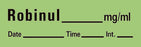 Timemed - Drug Label Anesthesia Label Tape Robinul_mg/mL Date_Time_Int_ Green 1/2 X 1-1/2 Inch - AN-88