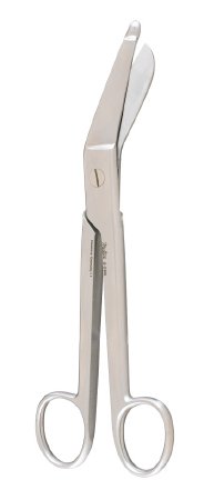 Miltex - Plaster Shears Esmarch 8 Inch Length Surgical Grade Stainless Steel NonSterile Finger Ring Handle Angled Blade Blunt Tip / Blunt Tip - 5-568