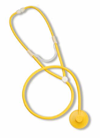 Mabis Healthcare Dispos-A-Scope Disposable Stethoscope Yellow 1-Tube 30 Inch Tube Single Head Chestpiece - 10-448-130